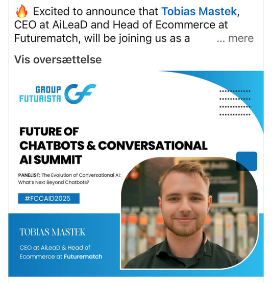 AI Lead - Tobias deltager i Future of Conversational AI Summit i København